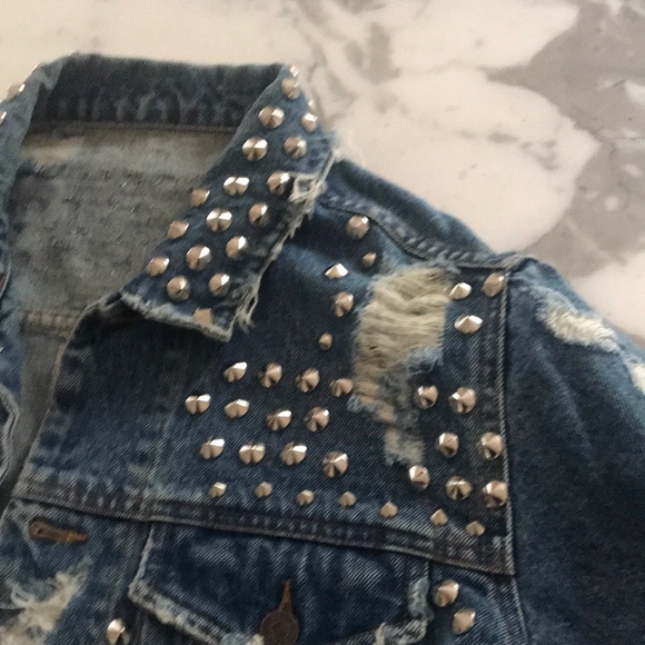 Furst of a kind denim jean jacket distressed - Picture 4 of 8